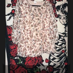Dress Barn Cream Floral Blouse